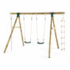Plum® Gibbon Wooden Garden Swing Set - Outdoor Hideaway - Plum - Swing Sets